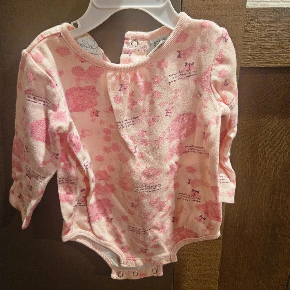 Peek a Boo One Piece long sleeve bodysuit - 12 mons